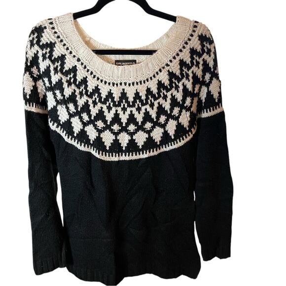 Fairisle Fisherman’s Sweater, Cozy, Ski Lodge, Cabin, Winter, M - Picture 3 of 8